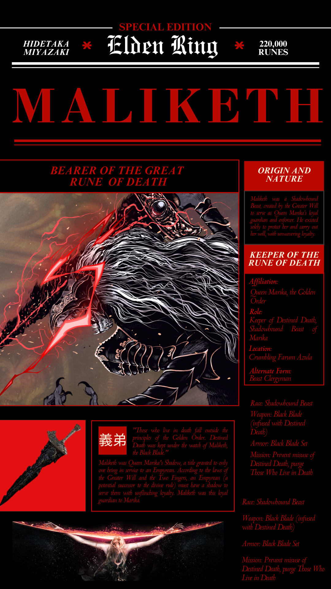 Elden Ring poster (Maliketh)